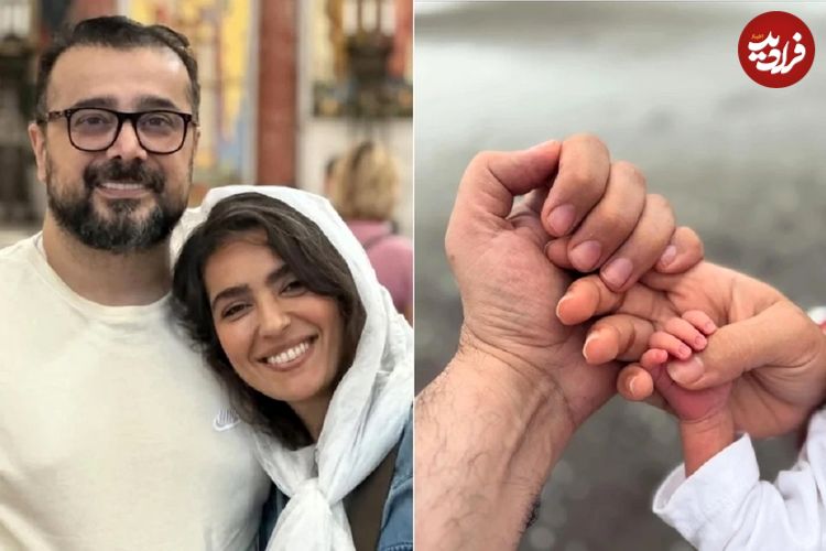 عکس؛ تولد فرزند سپند امیرسلیمانی و مونا کرمی در میانه جنگ