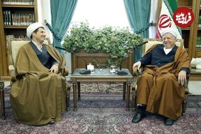 عکس؛ سفر در زمان؛ «هاشمی رفسنجانی» در حال خوش و بش با خسرو شکیبایی؛ سال 84
