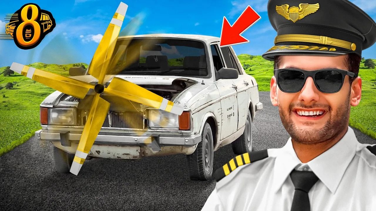 (ویدئو) اگر به خودروی پیکان ملخ پروانه ای هواپیما وصل کنید، چه اتفاقی می افتد؟