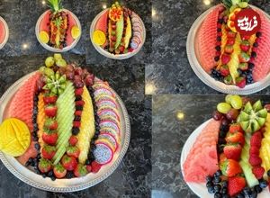 ببینید؛ نحوه تهیه سینی های خلاقانه میوه توسط آشپز آمریکایی؛ از انبه تا توت فرنگی