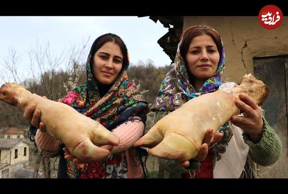 (ویدئو) پخت 6 کیلوگرم پاچه گاو توسط مادر و دختران روستایی آستارایی