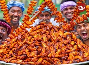 ببینید؛ غذای روستایی در هند؛ تهیه بال مرغ کبابی و دودی در طبیعت روستا