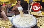 ببینید| غذای خیابانی در پاکستان؛ تهیه میلک شیک موز با یخ در کراچی