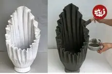 ببینید| نحوه ساخت یک گلدان خاص با پارچه قدیمی و سیمان به روش چینی ها