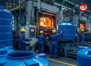 ببینید| فرآیند شگفت انگیز تولید تانکرهای آب پلاستیکی در پاکستان