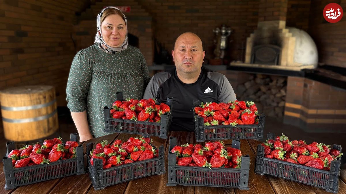 ببینید؛ غذای روستایی در داغستان؛ تهیه مربای توت فرنگی و جوجه کباب