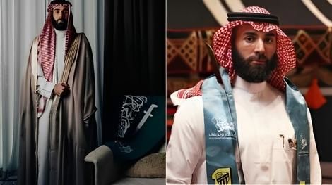 ( ویدیو) حضور کریم بنزما در مراسم رقص شمشیر سعودی ها 