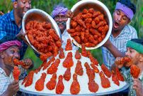 ببینید؛ غذای روستایی در هند؛ پخت مرغ سوخاری با سس گوجه در طبیعت
