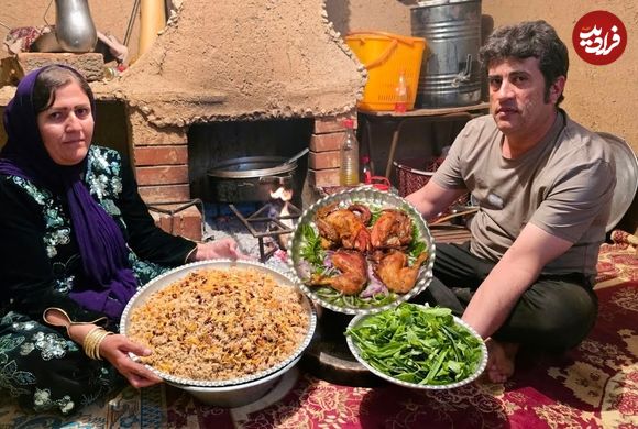 (ویدئو) غذای روستایی در ایران؛ پخت یک غذای محلی با مرغ و برنج