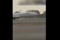 ( ویدیو) فرود هواپیمای ایرباس بدون چرخ دماغه 