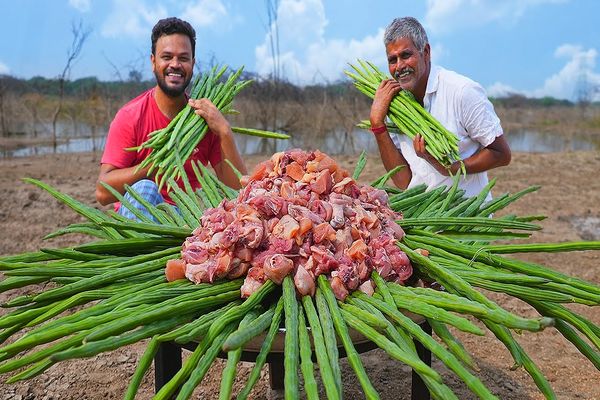 (ویدئو) غذای روستایی در هند؛ نحوه پخت 10 کیلو چلو مرغ کاری