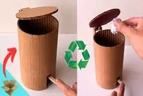 ببینید| نحوه ساخت یک سطل زباله کوچک خلاقانه با استفاده از مقوا