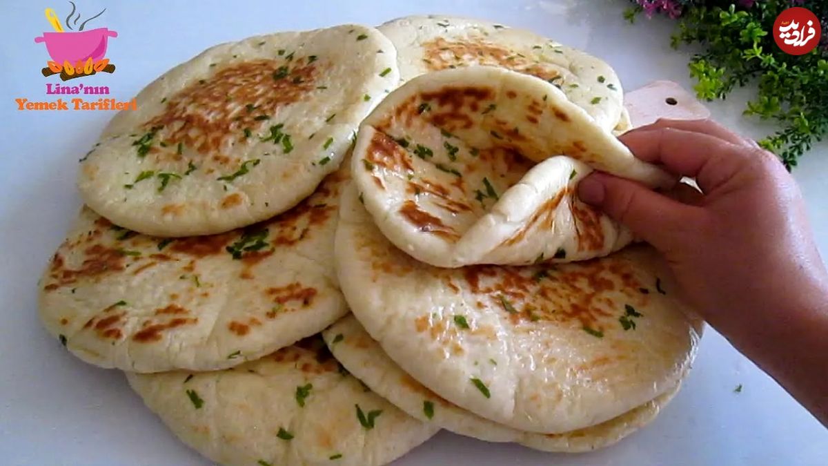 (ویدئو) نحوه درست کردن نان ترکی بدون فر؛ یک نان نرم، لطیف و خوشمزه