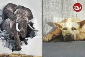 شاهکارهای حیوانی که هنرمندان خیابانی خلق کرده‌اند؛ از «خرس بازیافتی» تا «فیل لاستیکی»