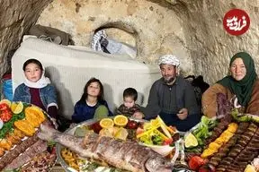 ببینید| غذای روستایی در افغانستان؛ پخت یک غذای سنتی با ماهی برای افطار