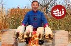 (ویدئو) پخت خورشت پاچه بوفالو به روش متفاوت آشپز روستایی مشهور چینی