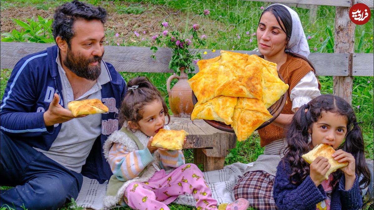 ببینید؛ غذای روستایی در آذربایجان؛ تهیه خاچاپوری سنتی گرجستانی در طبیعت