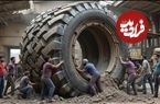 ببینید؛ مراحل دیدنی تعمیر لاستیک و موتور یک لودر در کارگاهی در پاکستان