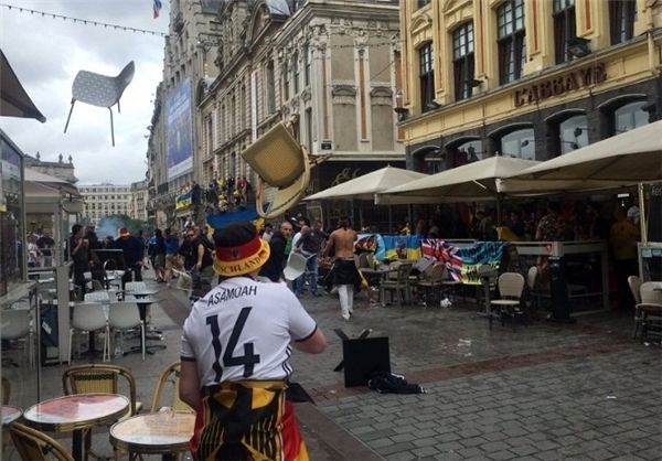 عکس/ درگیری هواداران اوکراین و آلمان