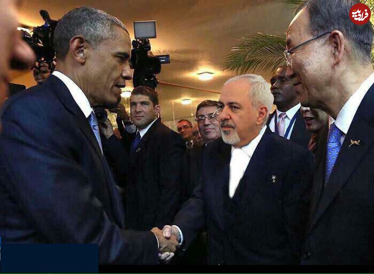 تصویر جعلی دست دادن ظریف و اوباما