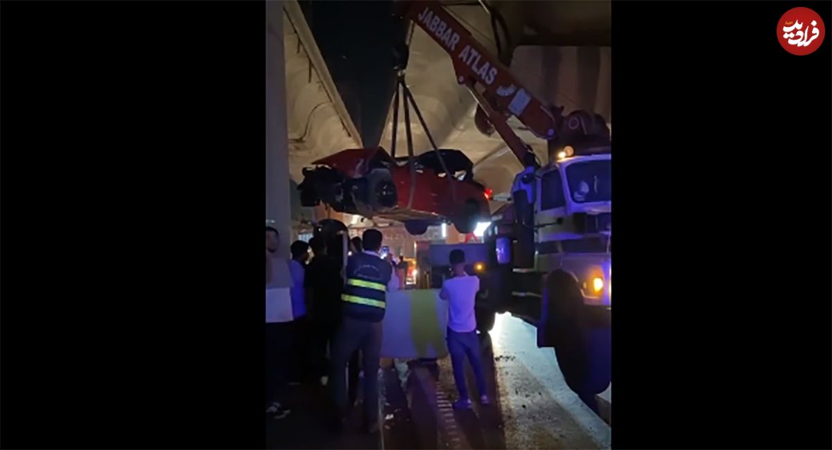 تصادف شدید BMW چهار میلیارد تومانی زیر پل صدر تهران