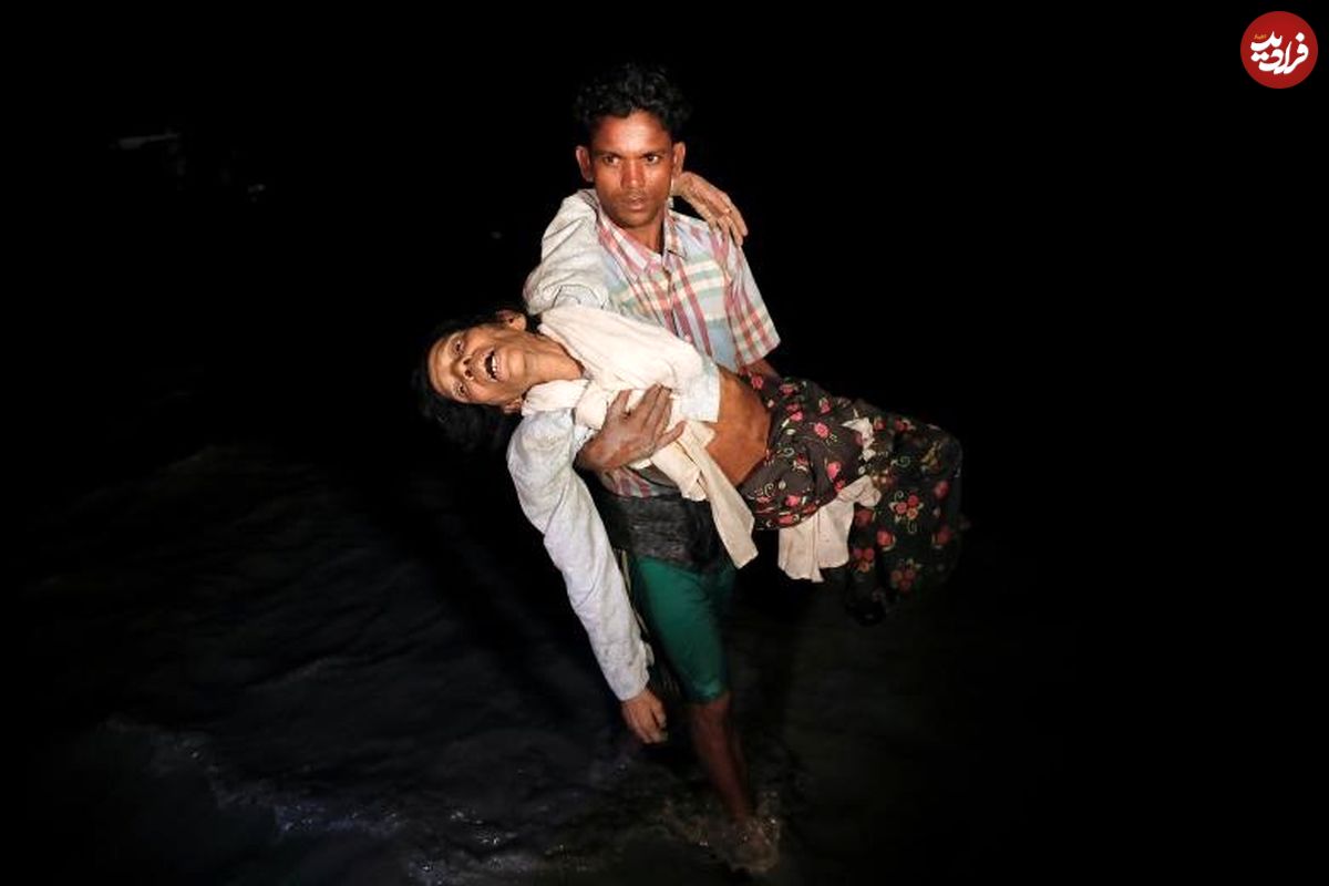 تصاویر/ فرار تلخ مردم روهینگیا در دل تاریکی