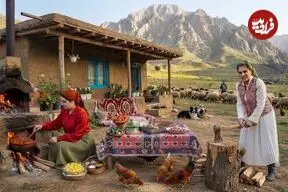 ببینید| غذای روستایی در ایران؛ پخت قابلی پلو محبوب افغان ها با مرغ در طبیعت گیلان
