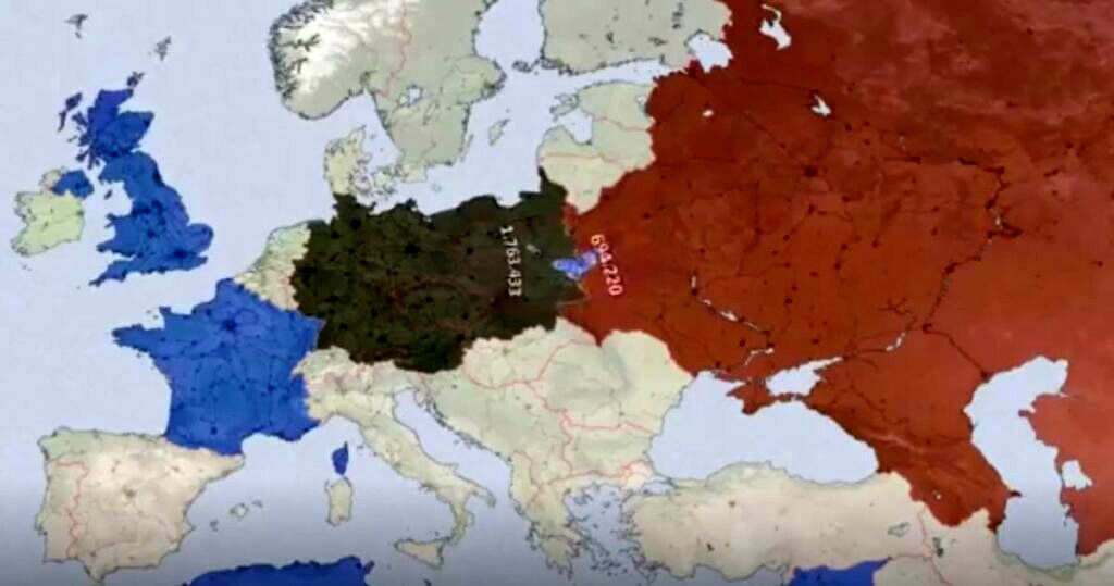 (ویدئو) این نقشه‌ پویا روند پیشروی و شکست آلمان‌ در جنگ‌جهانی‌دوم را نشان می‌دهد