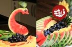 ببینید؛ ایده های ساده و خلاقانه برای تزئین بشقاب میوه با هندوانه، آناناس و بلوبری