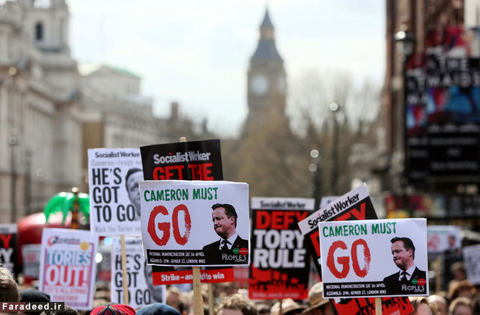 تصاویر/ تظاهرات علیه کامرون در لندن