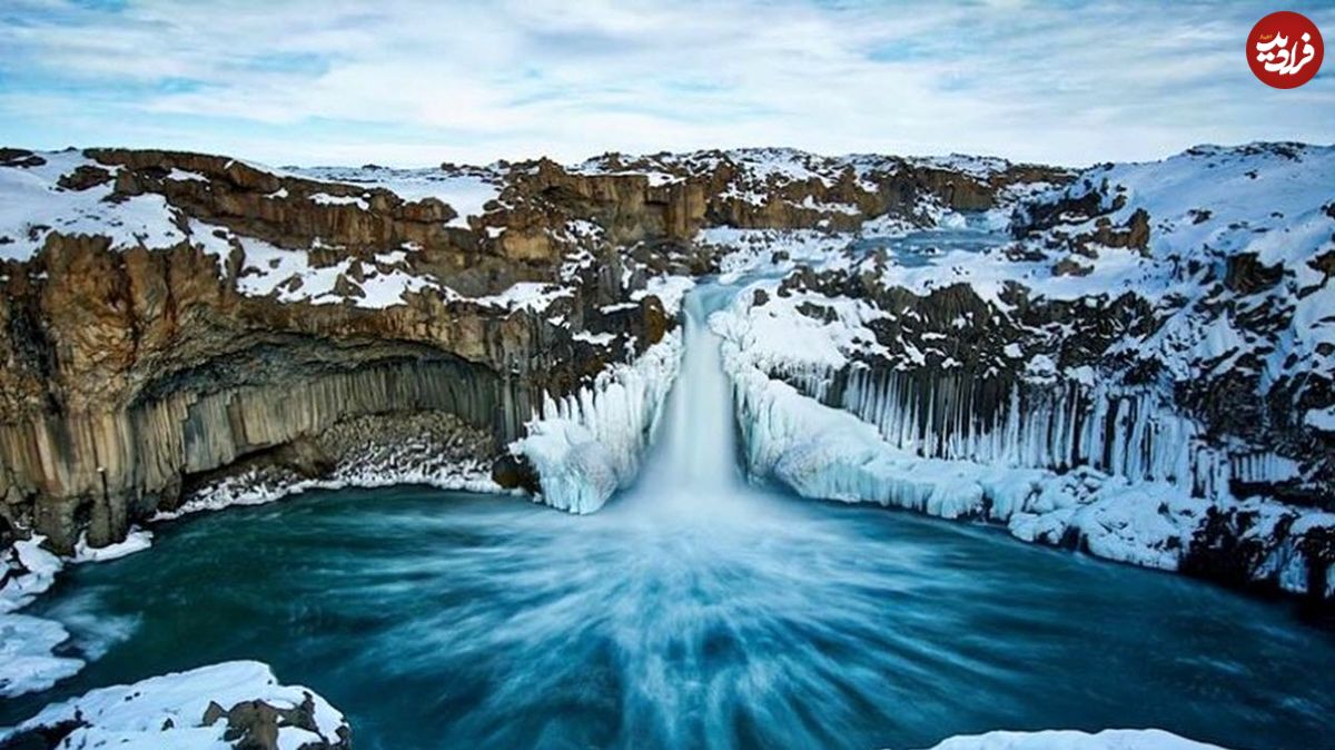 (ویدئو) زیبایی‌های بی‌نظیر آبشار کرکری بعد از یخبندان