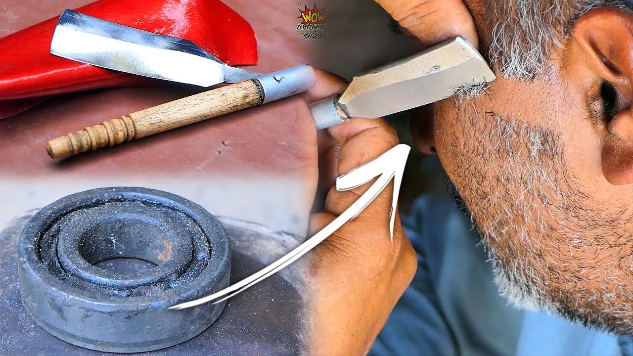 (ویدئو) مهارت تماشایی آهنگر مشهور پاکستانی در تبدیل بلبرینگ به تیغ اصلاح تیز