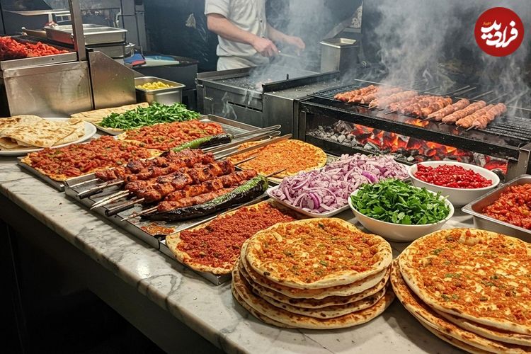 ببینید؛ غذای خیابانی در ترکیه؛ تهیه انواع کباب و لاهماجون در استانبول