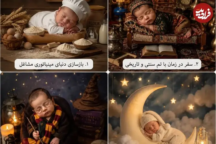 ایده های عجیب و خاص برای عکاسی از نوزاد (فراتر از عکس هایی اتلیه ای)