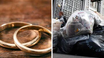 (عکس) کشف یک حلقه طلا در دل ۲۰ تُن زباله