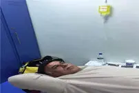 عکس/ مظلومی قبل از بازی دوستانه زیر سرم رفت