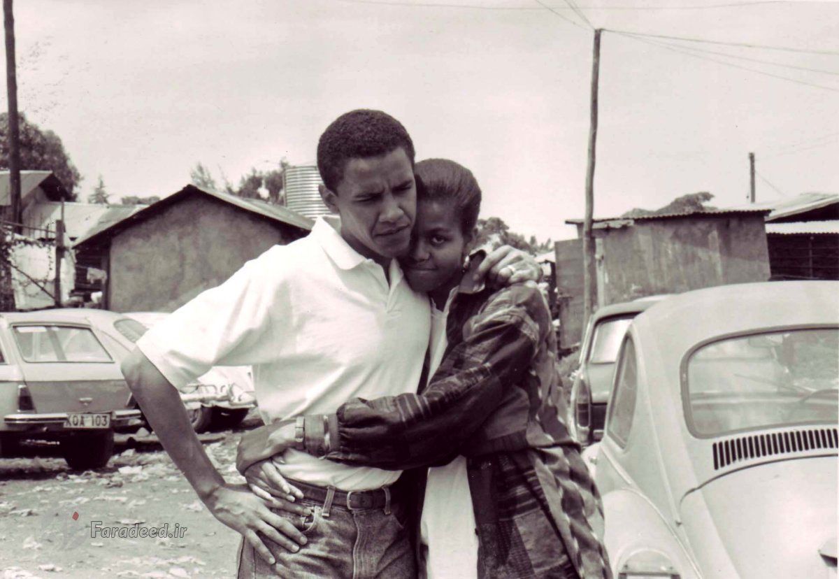 عکس/ باراک اوباما و نامزدش میشل، کنیا، 1992