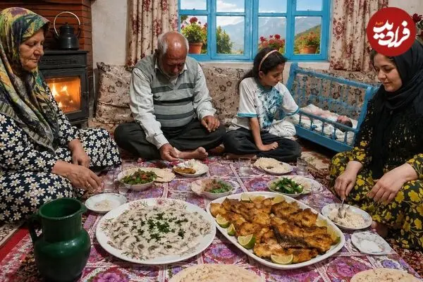 ببینید| غذای روستایی در ایران؛ پخت یک غذای متفاوت با ماهی و قارچ
