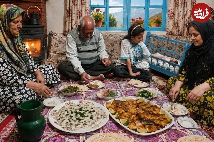ببینید| غذای روستایی در ایران؛ پخت یک غذای متفاوت با ماهی و قارچ