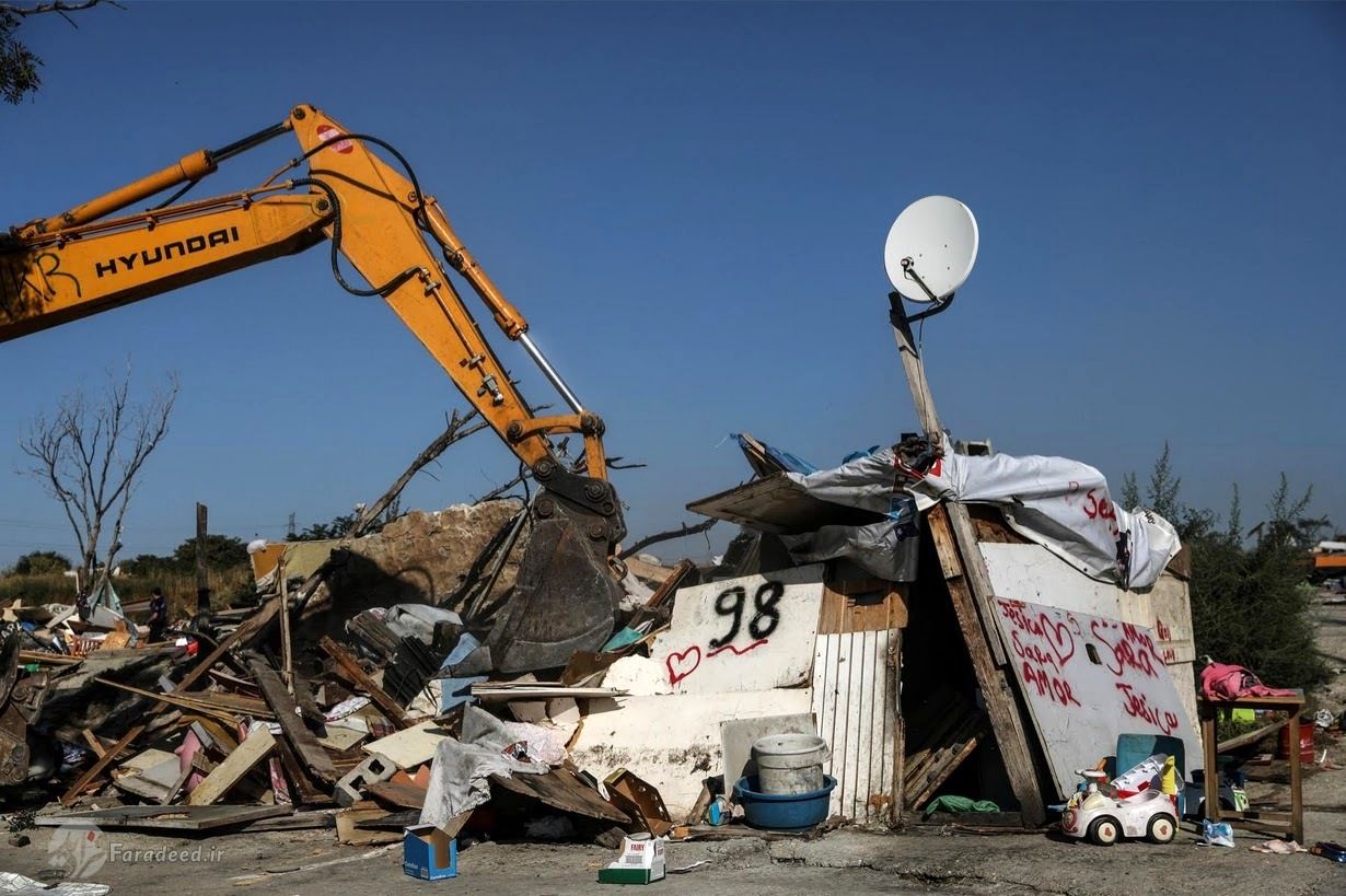 تصاویر/ تخریب اردوگاه مهاجرین در مادرید