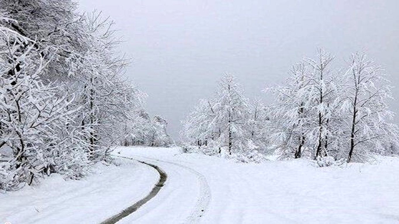 (ویدئو) بارش زیبای برف زمستانی در روستای تکه