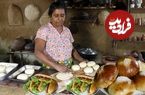 ببینید| غذای روستایی در سریلانکا؛ تهیه ساندویچ قارچ و پخت نان سنتی
