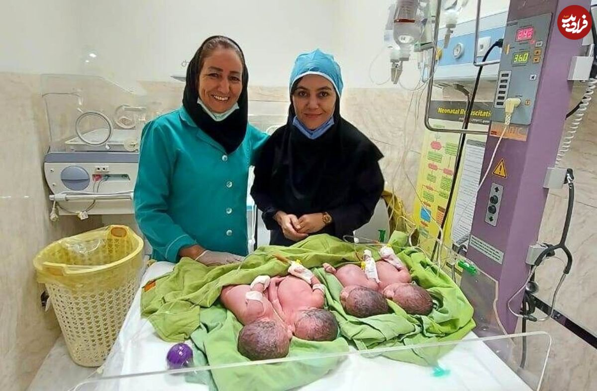 مادر ۲۲ ساله یزدی ۴ قلو به دنیا آورد!