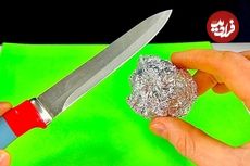 (ویدئو) چگونه چاقو را با فویل آلومینیومی تیز کنیم؟