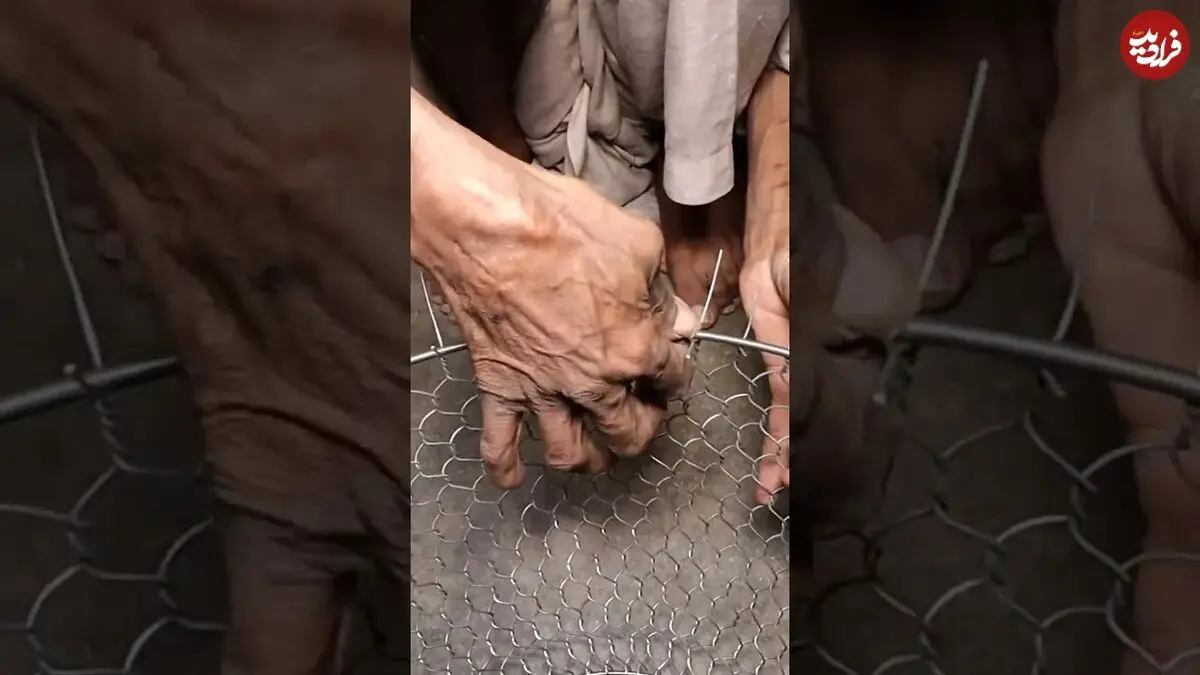 (ویدئو) مهارت شگفت انگیز این مرد پاکستانی در ساخت سبد سیمی فلزی!