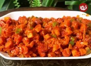 ببینید| طرز تهیه خوراک سوسیس بندری با سیب زمینی