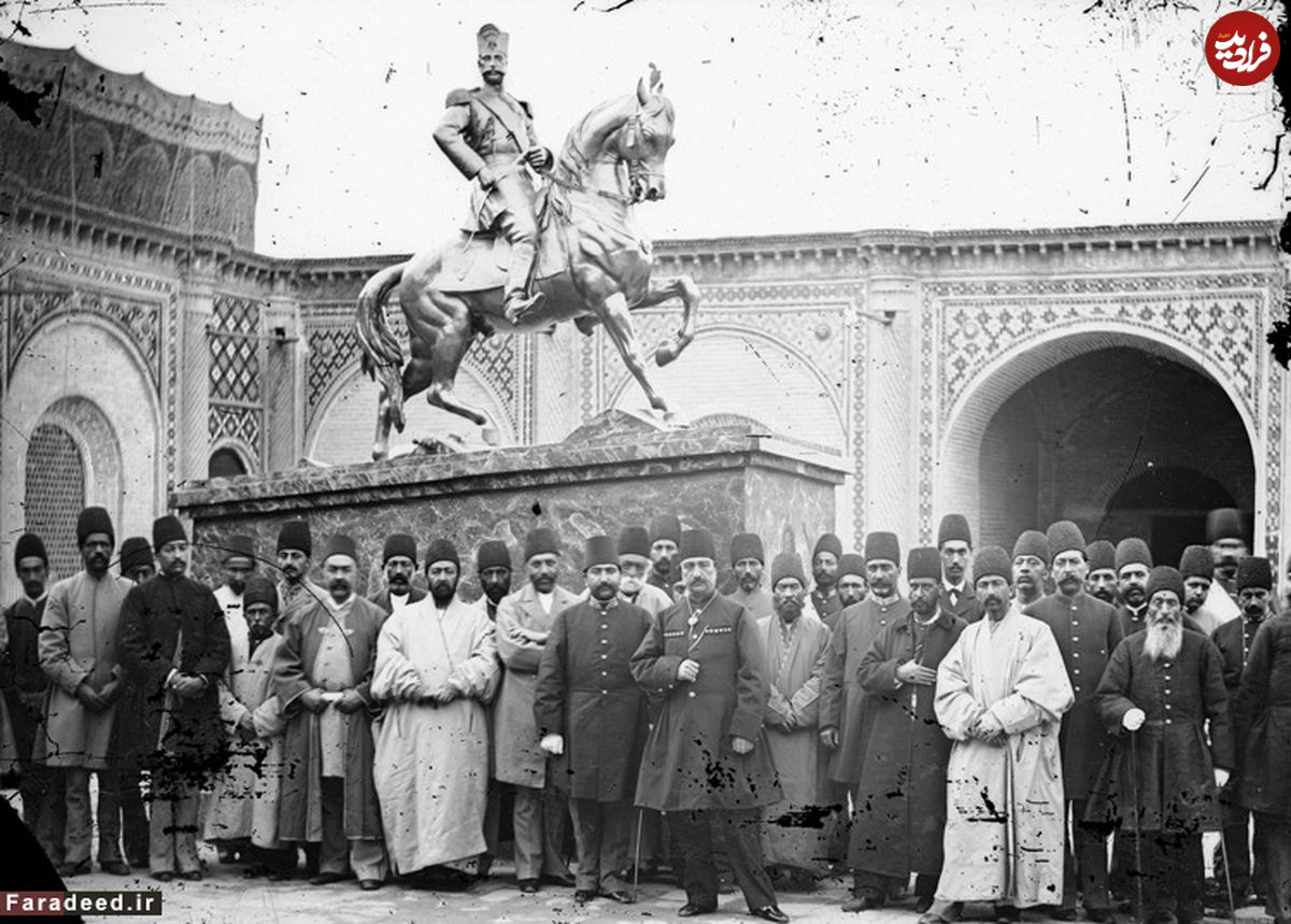 تصویر/ ناصرالدین‌شاه و اولین مجسمه تهران