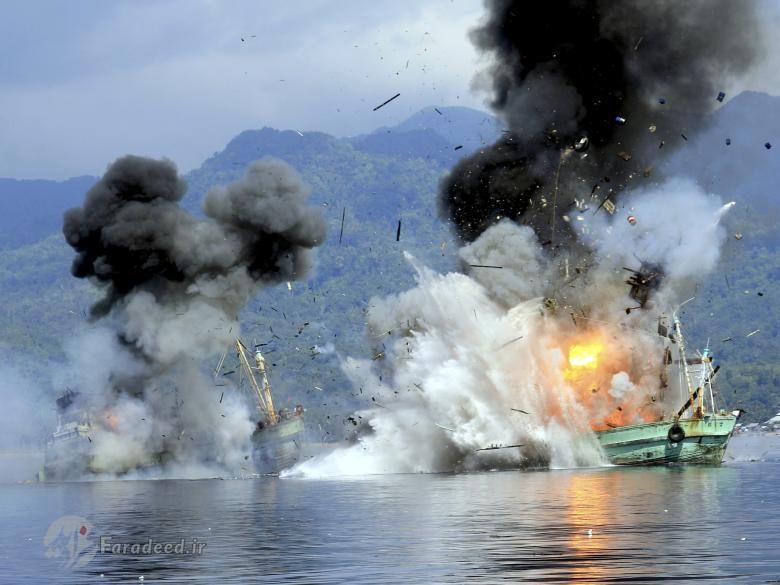 تصاویر/ انفجار قایق ماهیگیران غیرقانونی
