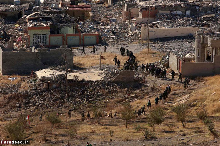 تصاویر/ ویرانه‌‌ای که داعش از سنجار ساخت