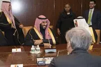 تصاویر/ اعطای چک ۱ میلیارد دلاری بن‌سلمان به گوترش